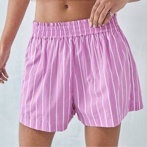 Faithfull The Brand Pink Striped Shorts